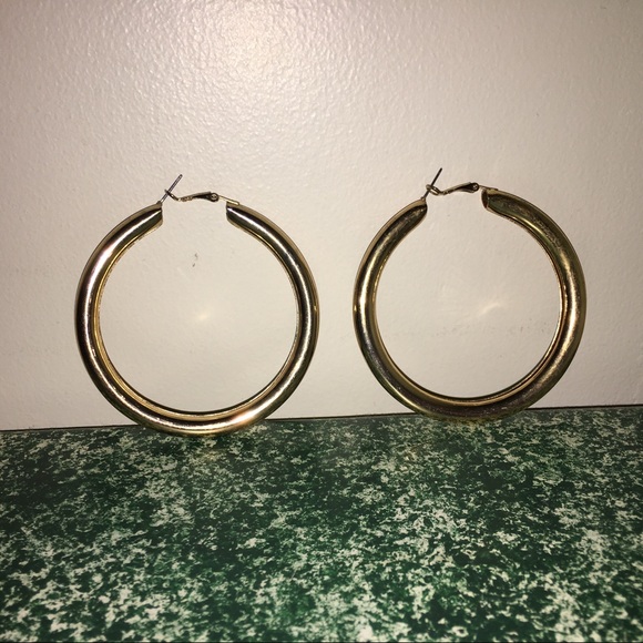 Chunky Gold Hoops - Picture 3 of 5